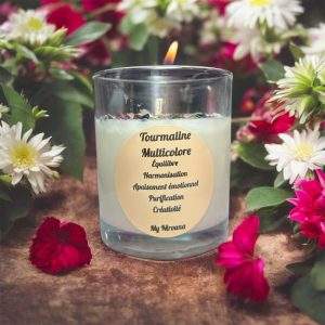 Bougie tourmaline multicolore
